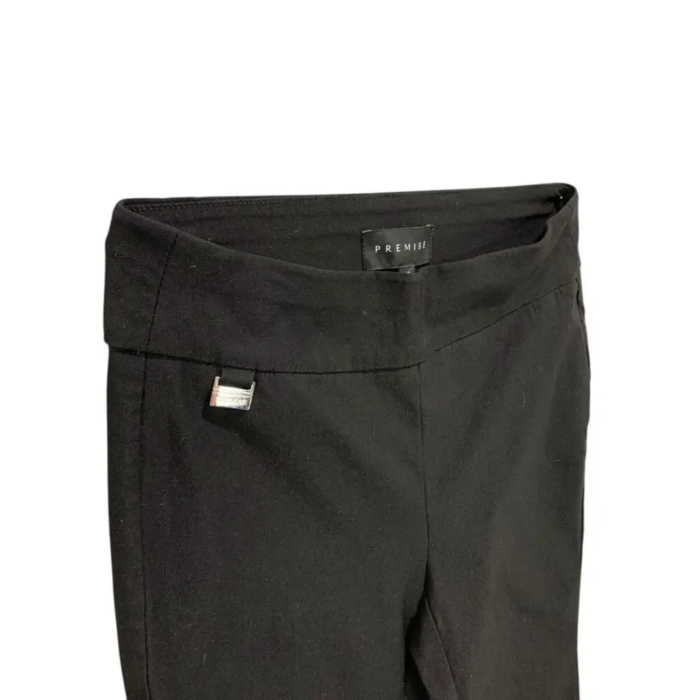 Size XS Premise Womens Pull On Black Dress Pants Tapered 27